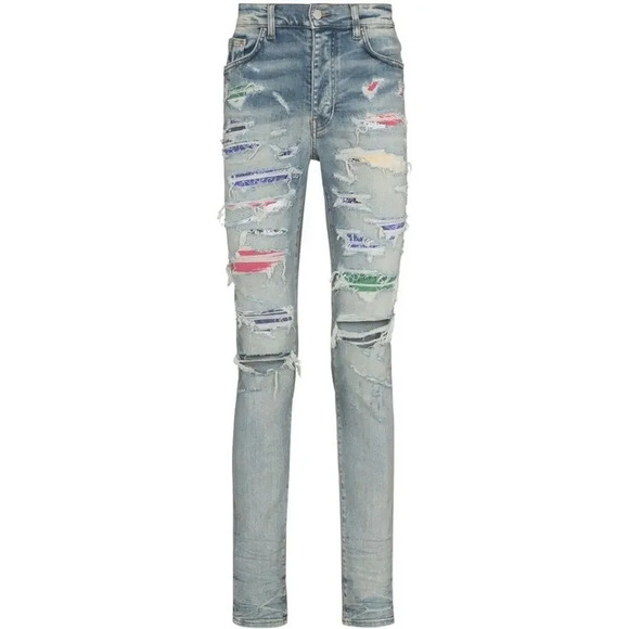 NWT Amiri Rainbow Patch Denim - Picture 8 of 11